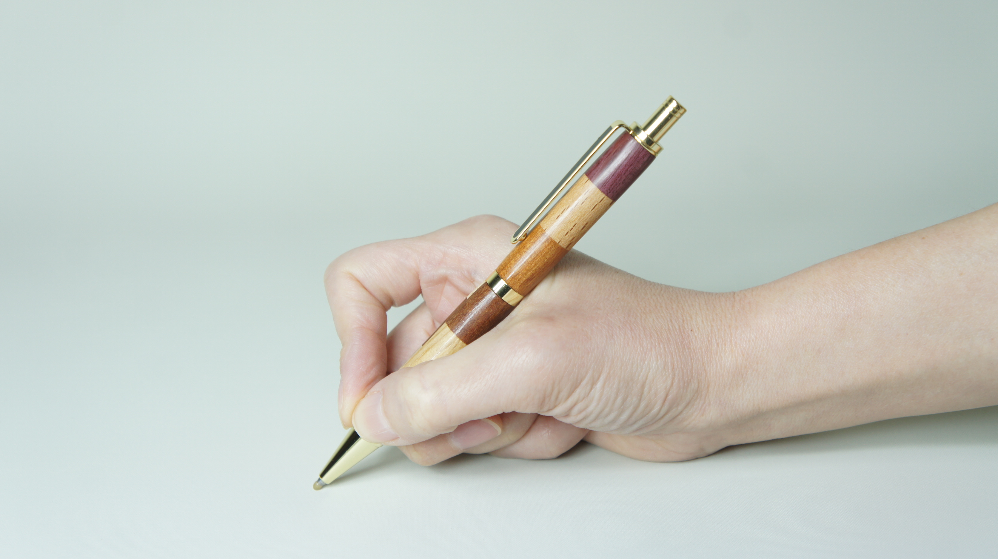 寄木のボールペンチェック・三角チェック（替え芯1本付）